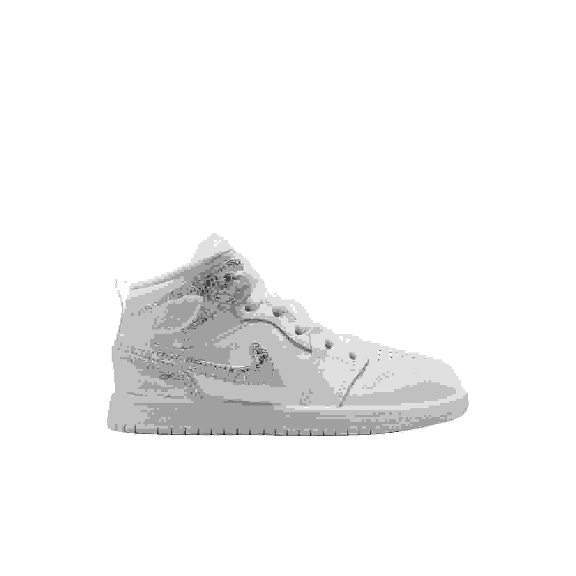 Jordan 1 Mid SE Preschool Boys' "White/Field Silver" Shoe
